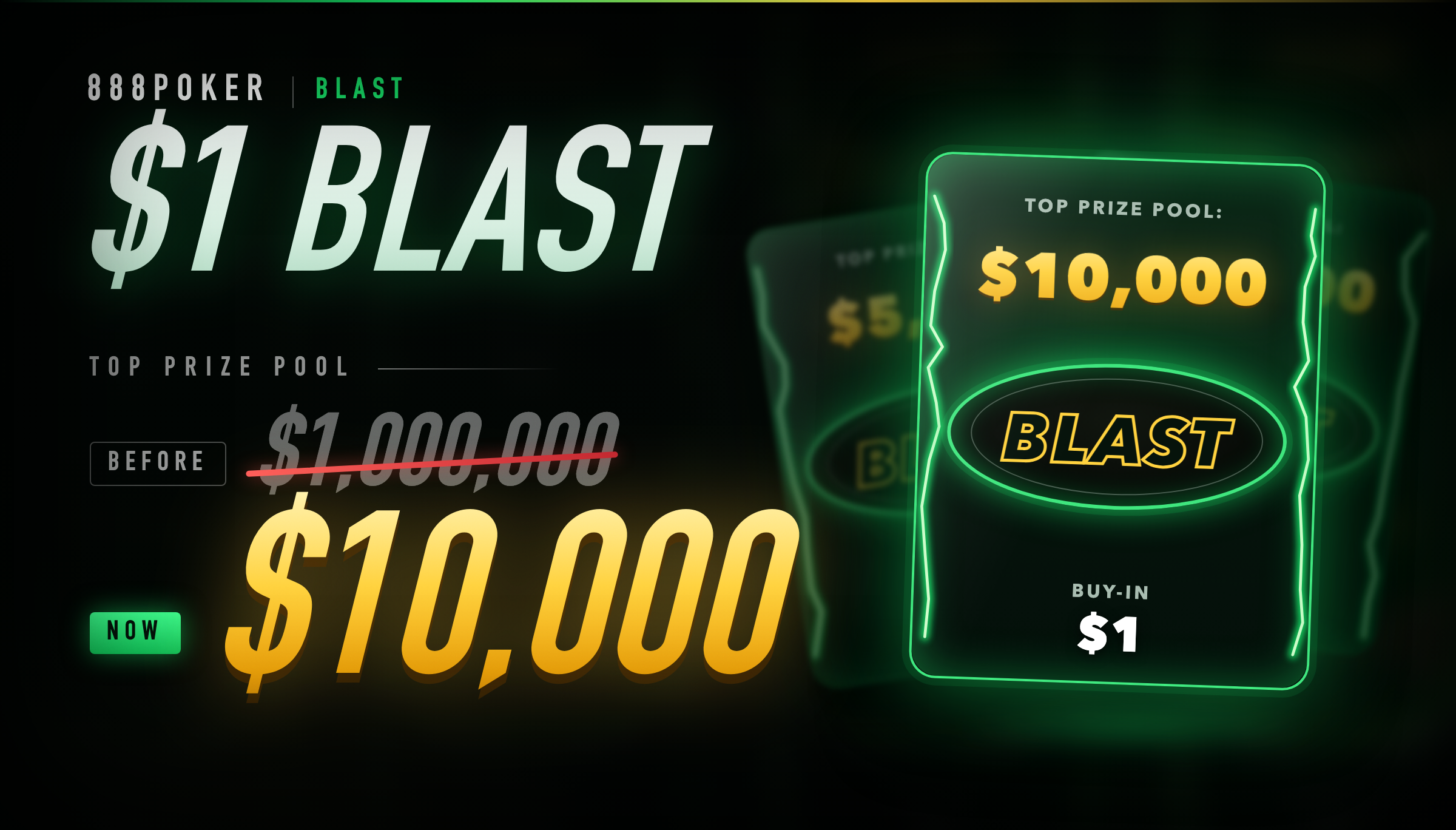 888poker's $1 BLAST Now Tops Out at $10,000, Down From $1,000,000